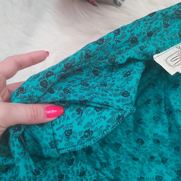 Vintage Lapel Waist Pleated Dress Micro Floral - Picture 10 of 11